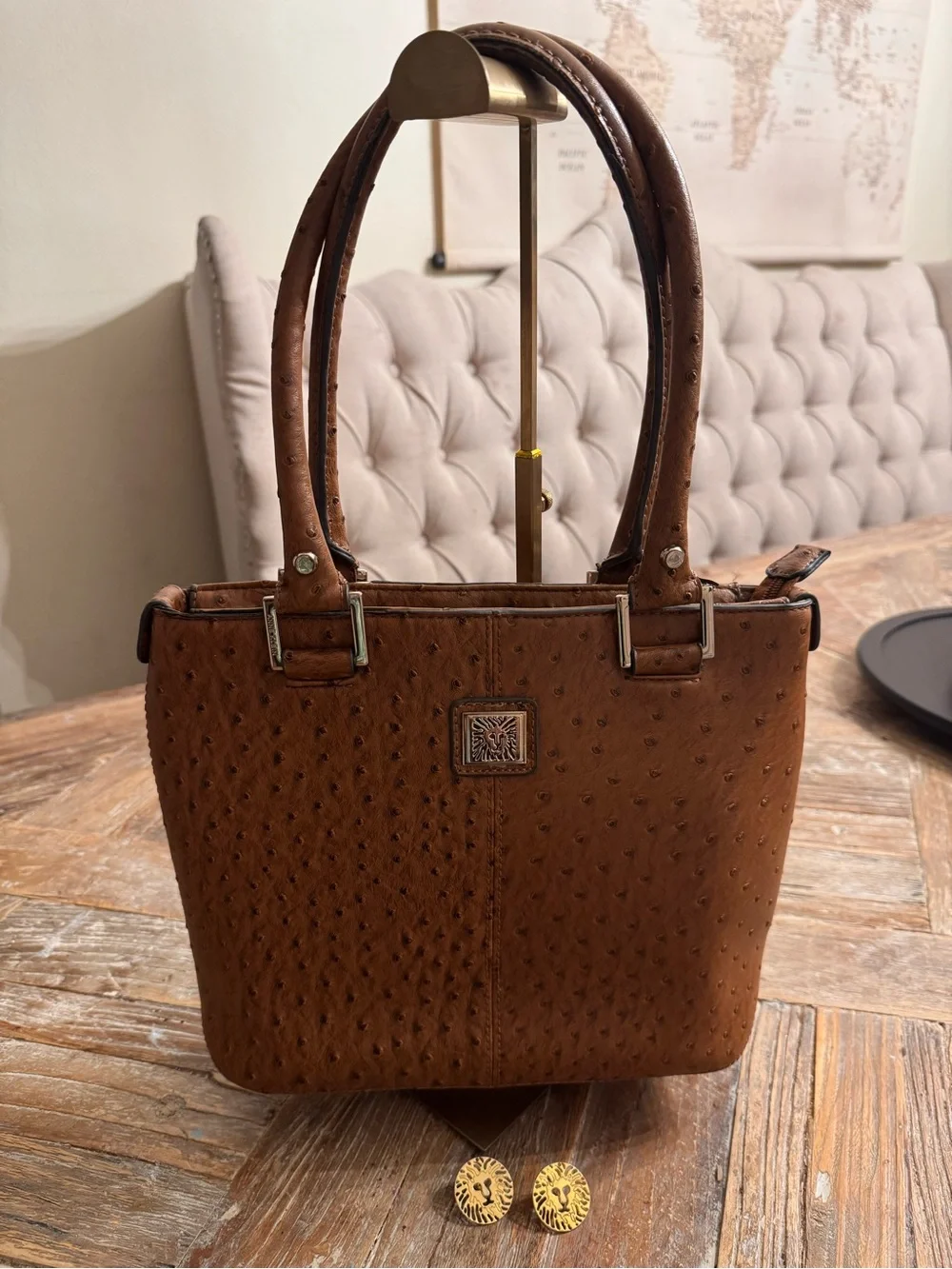 Anne Klein Ostrich-Embossed Tote